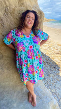 Load image into Gallery viewer, Summer Splice Short Sleeve Stretch Frock. SIZE XL (26/28/30)