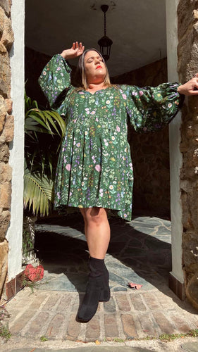 Wildflowers Balloon Sleeve Frock