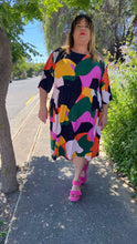 Load image into Gallery viewer, Splotches Short Sleeve Stretch Frock. SIZE XL (26/28/30)