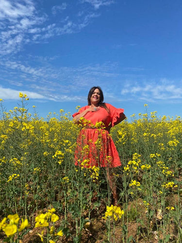 Coral Linen Frock